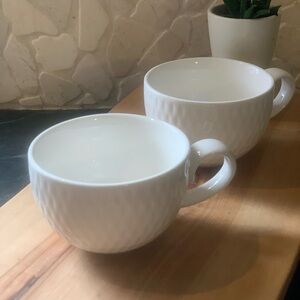 DAVID’s TEA | Set of 2 | White Textured Tea Cups